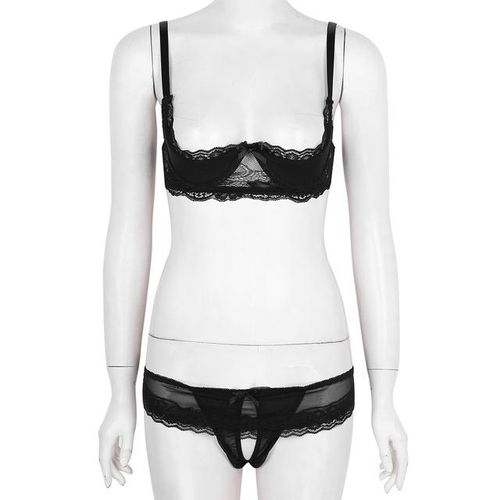  TiaoBug Women's 2 Piece Sexy Lingerie Set 1/4 Cup