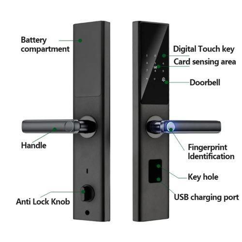 product_image_name-Generic-Smart  door lock password, fingerprints, card,keys ,App control-3