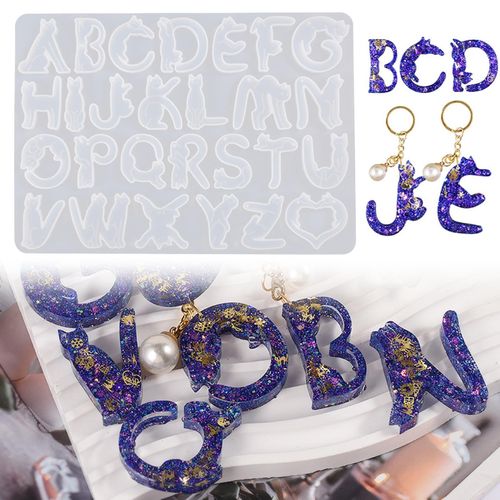 Generic Resin Letter Molds Cat Shape Alphabet Keychain Molds Easy for  Jewelry White @ Best Price Online