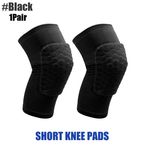 Generic (Black)1Pair Honeycomb Basketball Knee Pads Short Design