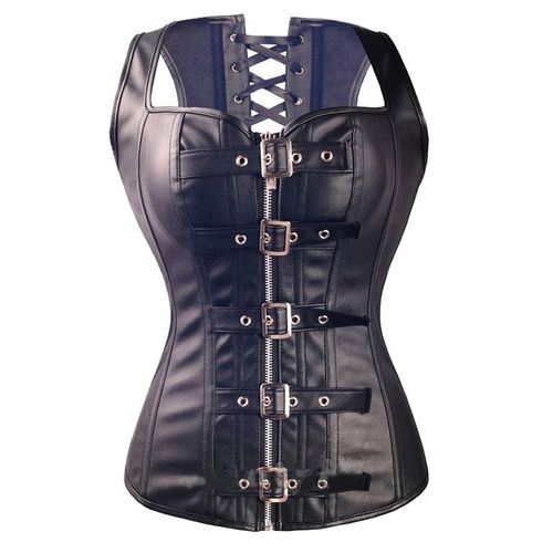 Black Steampunk Corset With Chains