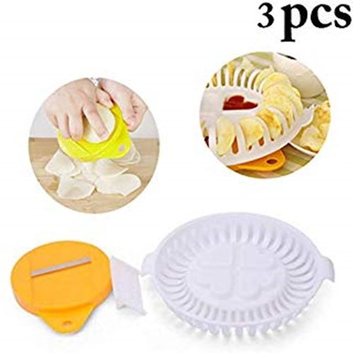 3Pcs/lot Plastic Potato Chip Slicer Tools Kitchen Homemade Microwave Potato  Chips Maker Healthy Fresh Chip Making Machine - AliExpress