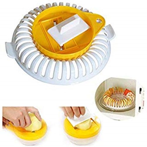 Potato Chip Maker Kit Microwave Potato Vegetable Fruit Chip Maker Set  Homemade Fruit Potato Crisp Chip Slicer Snack Chips Rack - AliExpress