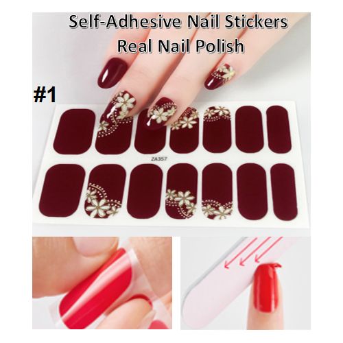 Glossy Y2k 3d Nail Strips Full Wraps Self adhesive Nail - Temu