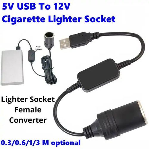 Usb 5v To 12v Car Cigarette Lighter Socket Female Power Converter