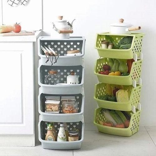 product_image_name-Generic- Fruit Rack Stand Vegetable Rack With Top Cover-multicolour-1