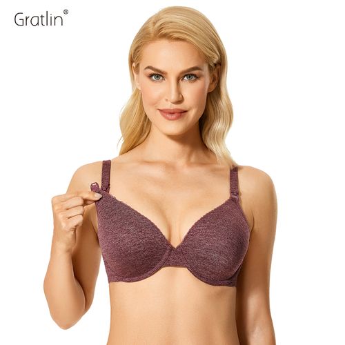 Gratlin Women's Underwire Support Nursing Bra Padded Full Coverage