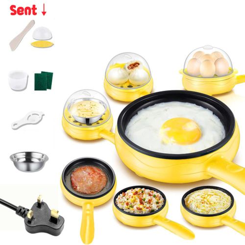 Electric Egg Cooker Boiler 7 Egg Steamer Non Stick Hard Boiled Auto-Off  Yellow