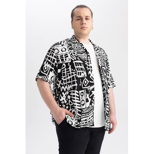 Defacto Man Collection Relax Fit Apache Neck Woven Short Sleeve Shirt -  Black @ Best Price Online