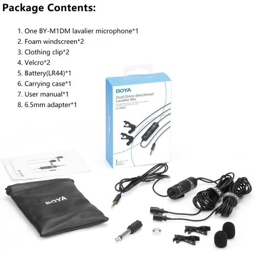 product_image_name-Generic-BOYA BY-M1DM Dual Mic Set for Smartphones, Cameras, PC & Audio Recorders-3