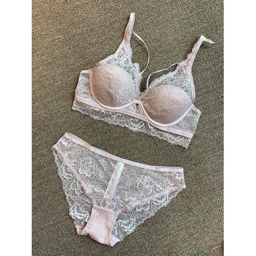 Women's Push Up Bra Lace Bra Underwear Panties Set Deep V Lingerie