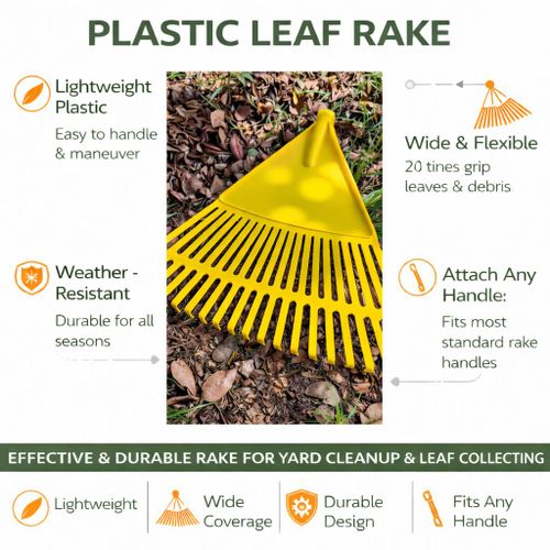product_image_name-Generic-20-Teeth Plastic Leaf Rake Head for Lawn & Garden Cleanup-5
