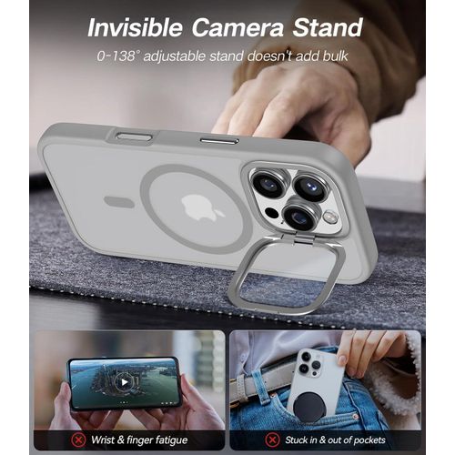 product_image_name-Generic-Grey Window Camera Stand with Magsafe Compatible Magnets, Matte Translucent Back Cover Case for iPhone 11 Pro Max-2
