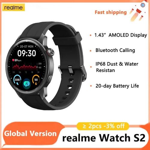 Generic New realme Watch S2 SmartWatch 1.43 AMOLED Display Blood Oxygen Sensor IP68 Waterproof 20 Days Battery Life Watch Best Price Online Jumia Kenya