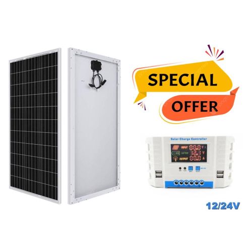 product_image_name-Solarmax-250 Watts Solar Panel 25 Years Warranty All Weather Mono Solar Panel + Free 20A Solar Charge Controller-1