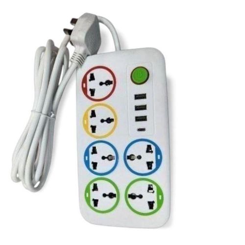 product_image_name-Generic-    sweet home Cables 6 Way With 4 USB Ports Multiplug Power Extension Socket Power Cables.-1