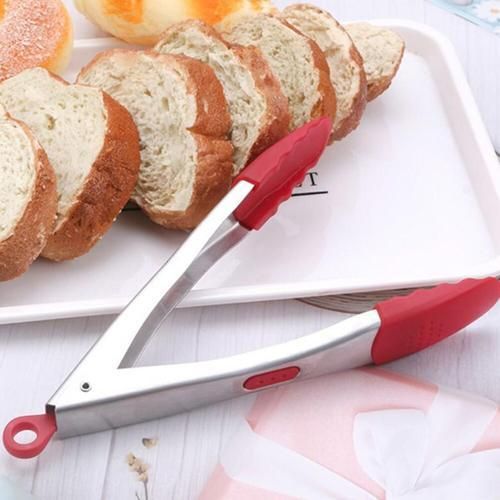 Food Tong Stainless Steel Kitchen Tongs Silicone Nylon Non-Slip Cooking  Clip Clamp BBQ Salad Tools Grill Kitchen Accessories