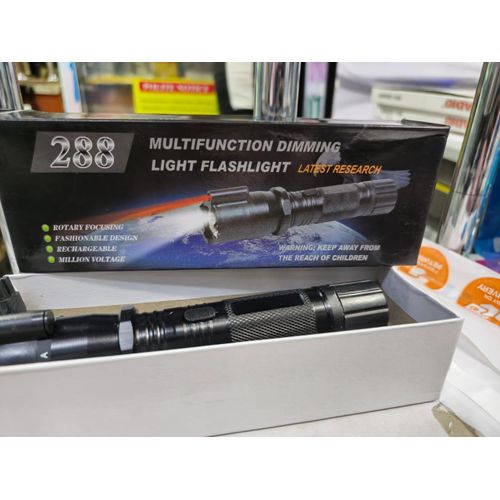 product_image_name-Generic-288 Powerful Torch with Electric Stun & Laser for Self-Defense Flashlight-1