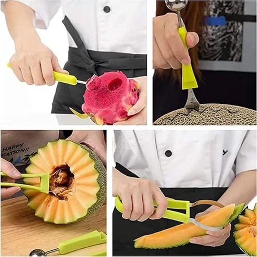 product_image_name-Generic-3 In 1 Stainless Steel Watermelon Cutter Fruit Carving Tools Set for Fruit Slicer Dig Pulp Separator-7