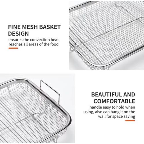 product_image_name-Generic-Rectangular Stainless Steel Air Fryer Basket – Oven-Safe Frying Accessory-3