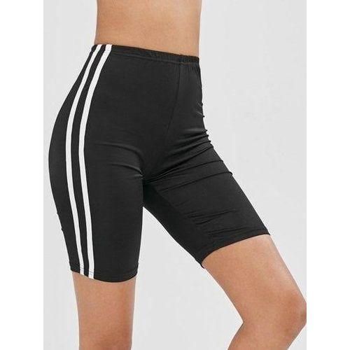 product_image_name-Generic-Ladies Biker Shorts/Gym Short/ Yoga Shorts With White Strips-1