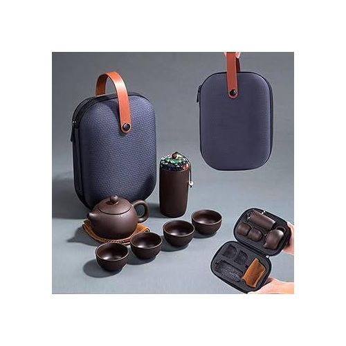 product_image_name-Generic-Travel Ceramic Kung Fu Teapot Set – Portable Tea Brewing Set-1