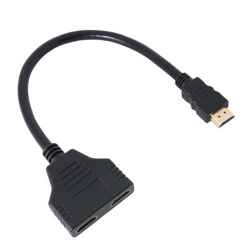 Hdmi Splitter-Hdmi Splitter 1 in 2 Out/hdmi Splitter Adapter Cable Hdmi  Male to Dual Hdmi Female 1 to 2 Way,support Two Tvs at the Same Time  (Black) 
