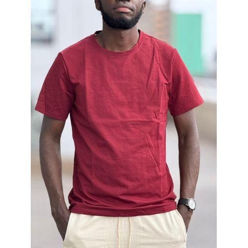 product_image_name-Fashion-Maroon plain unisex cotton tees-1