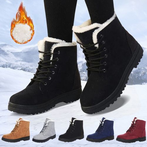 Winter Fashion Women's Boots Plush Keep Warm Flat Lady Footwear Comfy  Platform Non-Slip Female Shoes Botas Nieve Mujer