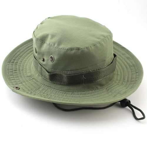 LOOGDEEL Outdoor Climbing Hat Waterproof Big Brim Hiking Fishing Sunshade  Cap Sun Protection Adjustable Bucket Hat Men Women Color: Army Green