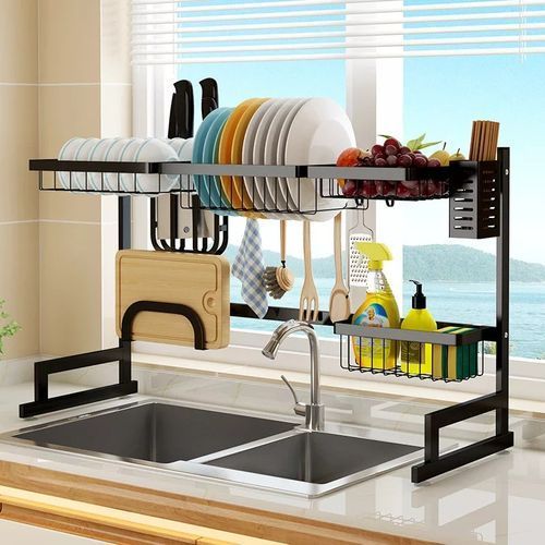 Generic Over the Sink Dish Drying Rack -1Easylife 3 Tier Stainless Steel  Large Kitchen Rack Dish