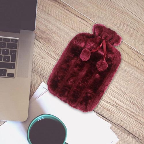 product_image_name-Generic-Hot Water Bottle with Soft Faux Plush Cover for Heat Therapy-3