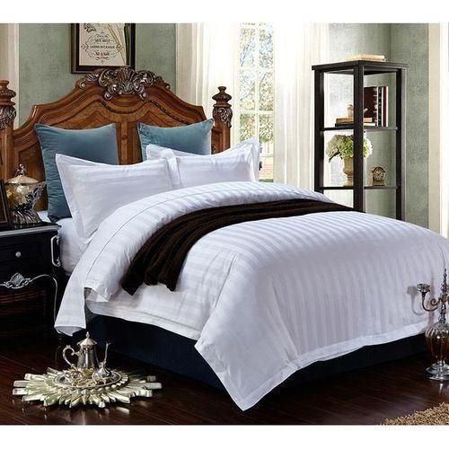 product_image_name-Generic-White Satin Stripe Duvet Cover Bedding Set-2