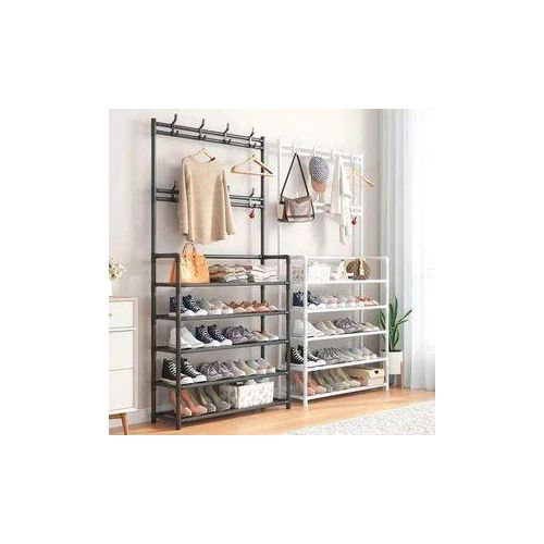 product_image_name-Generic-Share This Product   TC Classy Luxurious Multifunctional 5 Tier Shoe Rack Organiser + Simple Floor Coat Hat Rack With 8 Hooks-1