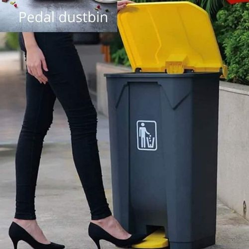 product_image_name-Generic-Black And Yellow Pedal Step Dustbin-2