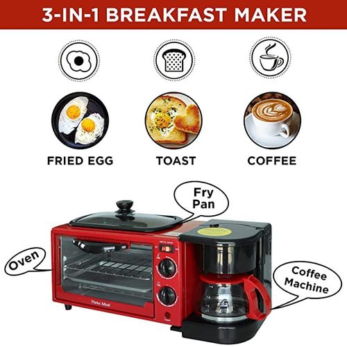 Portable Electric Family Size 3 In 1 Multi Function Breakfast Maker