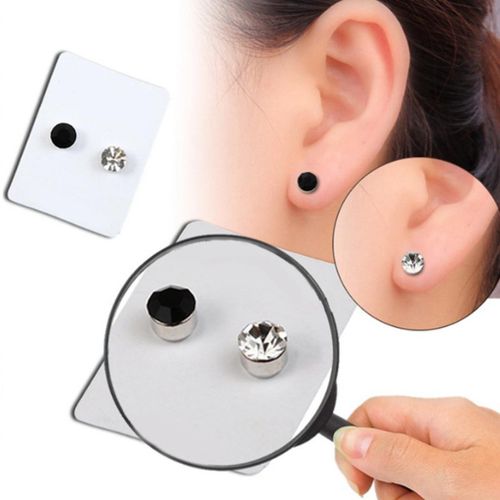 Buy Hunky Dory Black, Metal Non-Piercing Earrings Combo for 1 Pieces  Stainless Steel Stud and 1 Pieces Magnetic Earrings for Men | Women - Pack  of 2 at Amazon.in