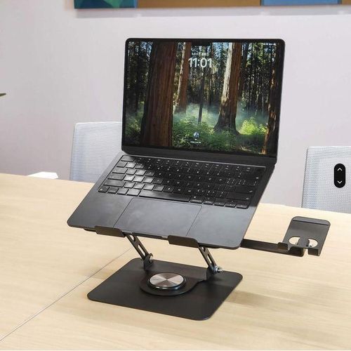 product_image_name-Generic-aptop Stand with Usb Hub and Phone Stand with 360° Rotating Base, Ergonomic Computer Riser for Desk, Adjutable Height Muti-Angle -3