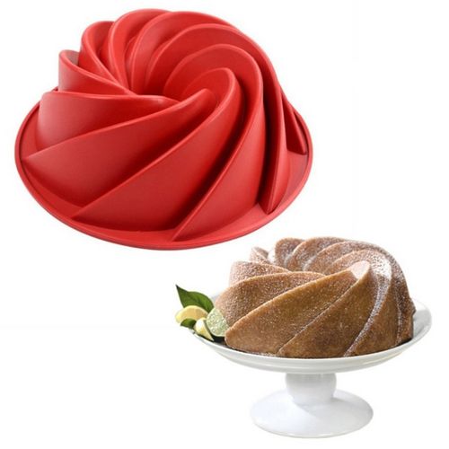 Large Spiral Shape Silicone Bundt Cake Pan 6 inch Bread Bakeware