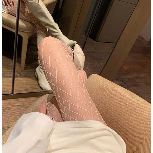 Trendy White Fishnets - Sexy Fishnets Tights - White Tights