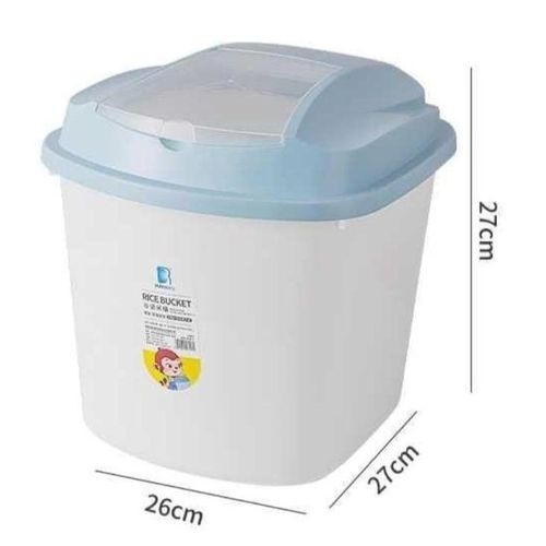 product_image_name-Generic-10kg Plastic Rice and Cereal Storage Bucket with Measuring Cup, Airtight Food Container for Kitchen Pantry, Durable Food Grade Storage Bin for Grains, Cereals, and Rice-3