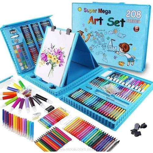 208 Pcs Art Set Childrens/Kids Colouring Drawing Painting Arts & Crafts  Case