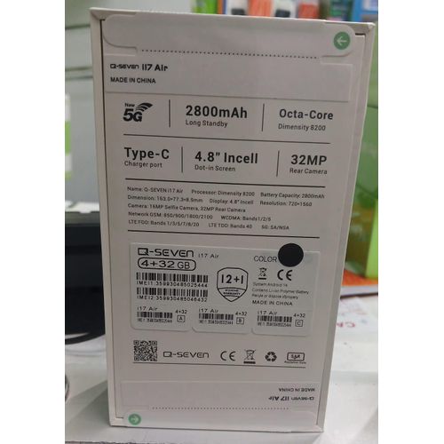 product_image_name-Q Seven-i17 air, 4GB RAM + 32GB ROM, 5G smartphone, android phone, 4.8'' display (mini 17 pro max), 16mp + 32 mp camera, type c port, 2800mah, black.-3