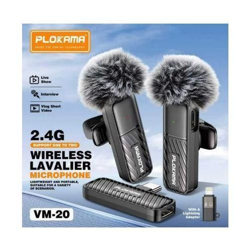 product_image_name-Generic- VM20 Mic Wireless Clip on Microphone Lavalier HP Plug & Play Dual Mic Type C & Lightning-1
