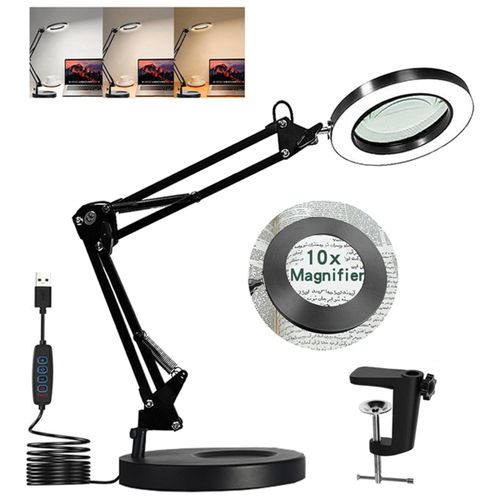 Generic Magnifying Glass with Light and Stand,2-In-1 with Clamp, 3 @ Best  Price Online