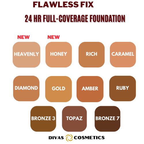product_image_name-Divas cosmetics-Flawless Fix Foundation SPF 15 ~ 24 HR Wear, 35 ml - Ruby-5