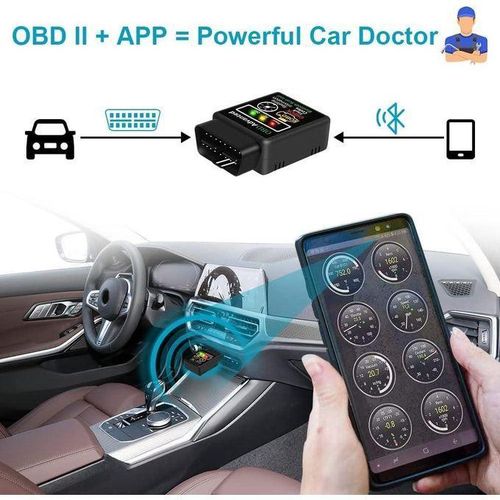 product_image_name-Generic-Advanced Wireless Bluetooth OBD II Car & Bike Diagnostic Scanner , OBD2 Bluetooth Scanner Code Reader Reset for iOS iPhone Android Windows, Auto Car Diagnostic Scan Tool OBDII Adapter for Check Engine Light -4