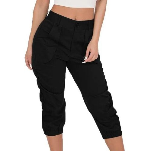 Cargo Pants for Women High Waisted Capri Pants Elastic High