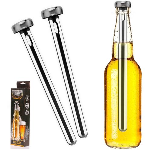 2pcs Stainless Steel Beer Chiller Wine Bottle Cooler Stick Freezer