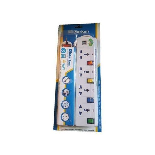 product_image_name-Marken- 5way Extension With 2 USB Ports With 3M Cable - Durable-1
